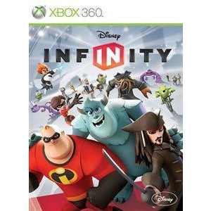 Disney Infinity game cover for Xbox 360 with animated characters and Disney logo.