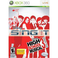 Game cover for 'High School Musical 3: Senior Year' on Xbox 360 with characters and Disney logo.