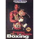Vintage boxing glove packaging with 'Genesis' branding and a boxer's face on the box.