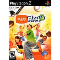 PlayStation 2 EyeToy Play 2 game box with colorful design and people playing.