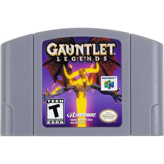 Gauntlet Legends game cartridge for Nintendo 64 with purple and gray design.