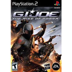G.I. Joe: The Rise of Cobra PlayStation 2 game cover with action figures and text.