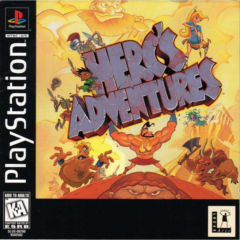 PlayStation game cover for 'Heracles Adventures' with colorful graphics and characters.