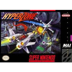 Super Nintendo 'HyperZone' video game box with space-themed artwork