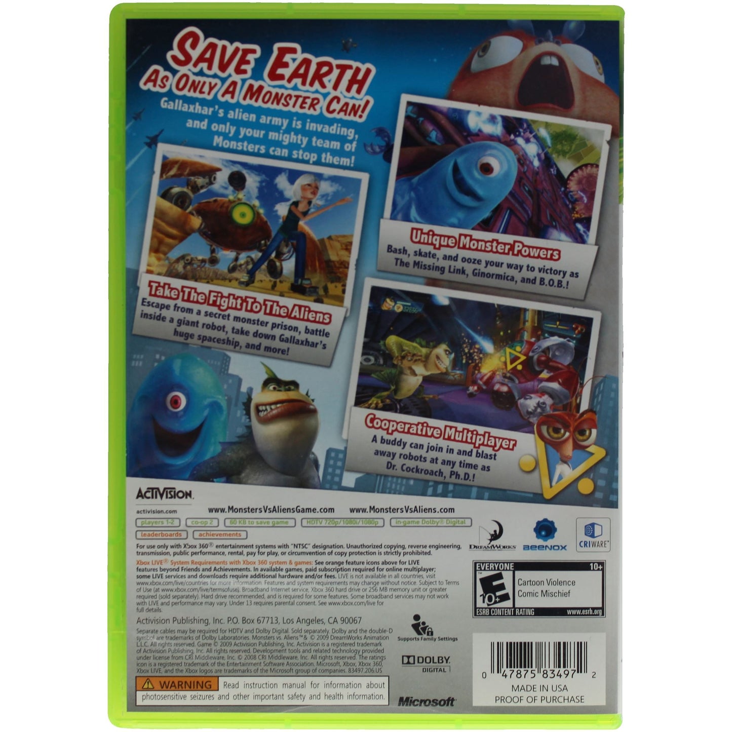 Monsters Vs. Aliens (Xbox 360)