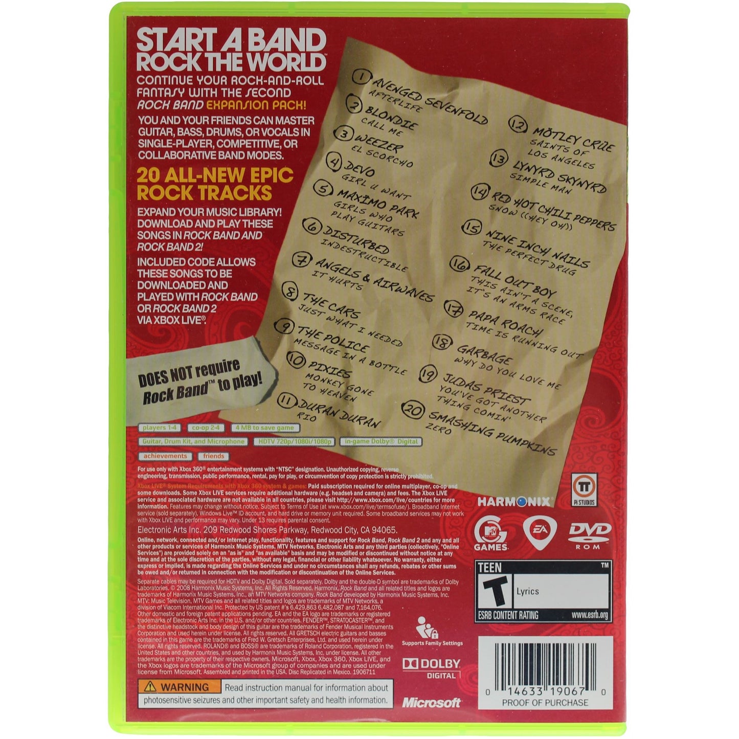 Rock Band: Track Pack Volume 2 (Xbox 360)