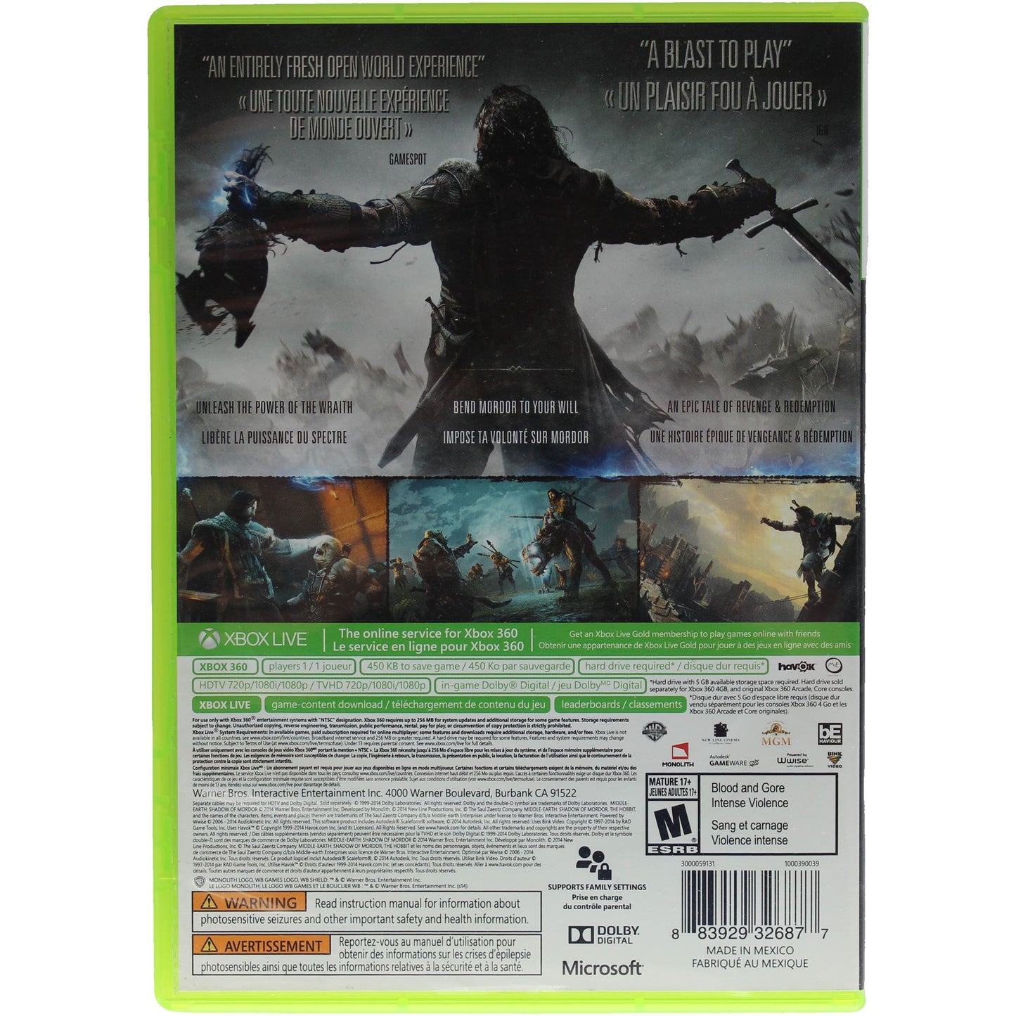 Middle Earth: Shadow Of Mordor (Xbox 360)