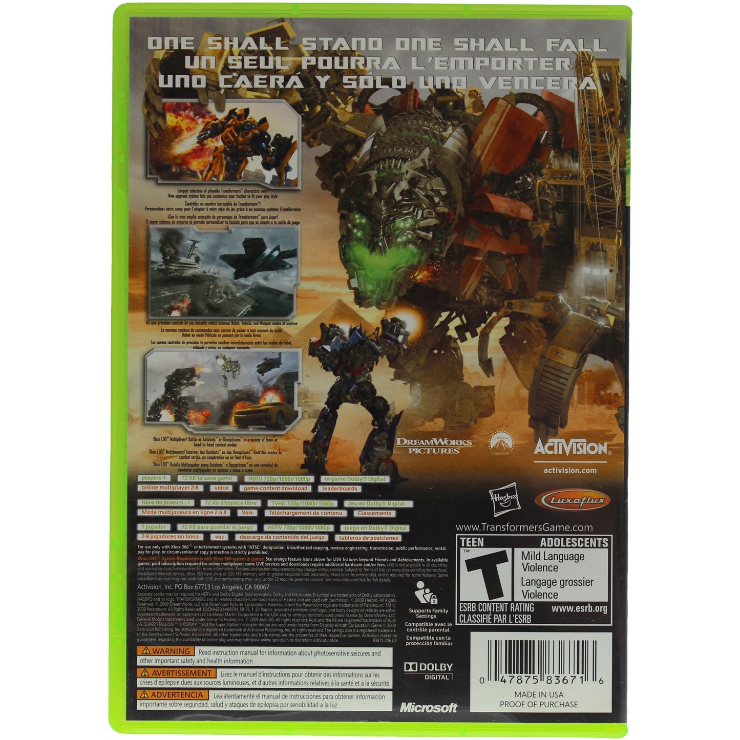 Transformers: Revenge Of The Fallen (Xbox 360)