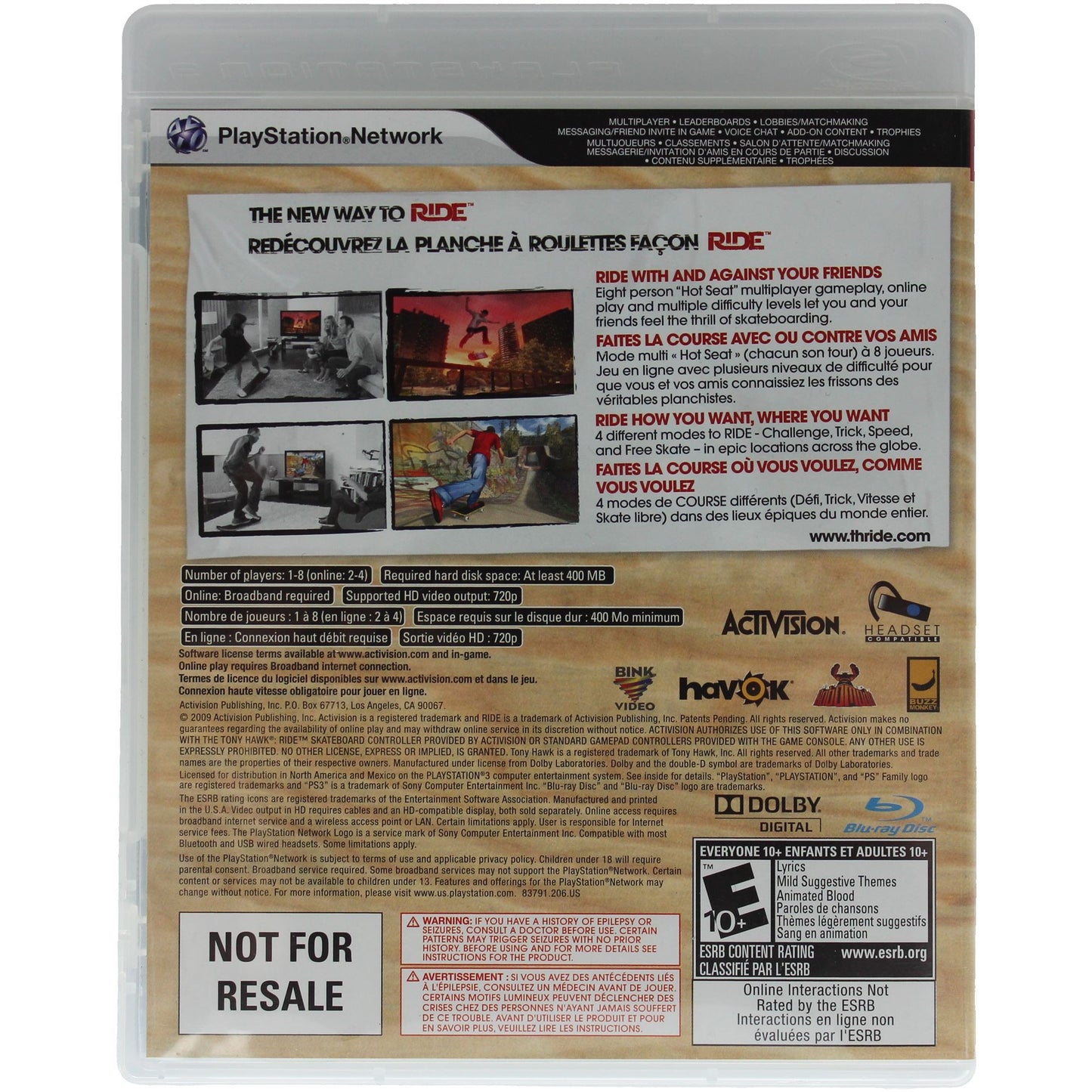 Tony Hawk: Ride [Not For Resale]
