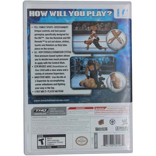 WWE: SmackDown Vs. Raw 2008 (Wii)