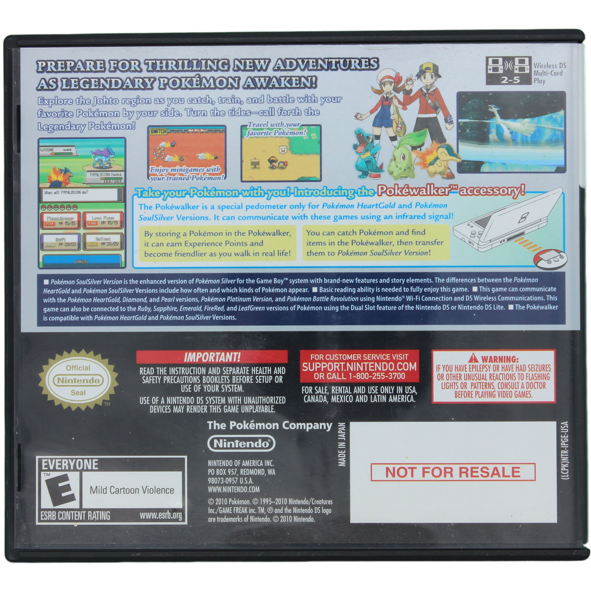 Pokémon: SoulSilver Version - Not For Resale