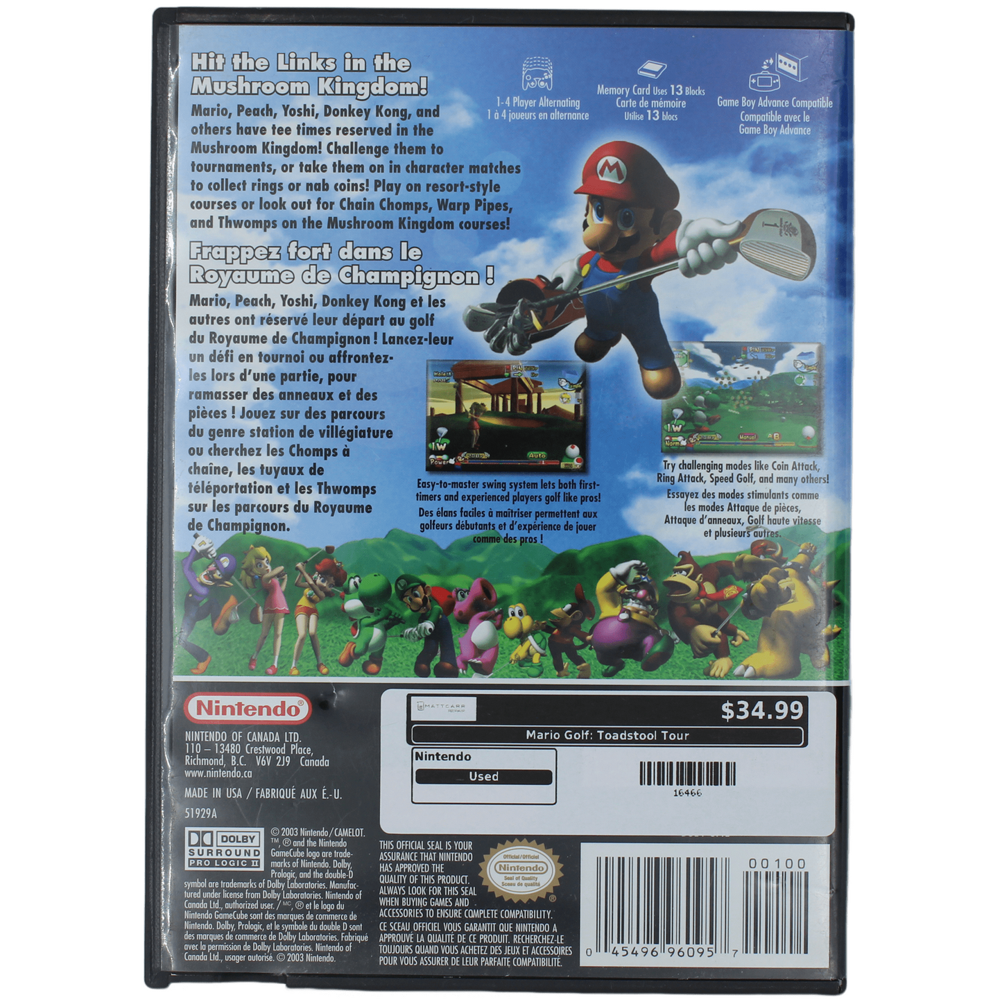 Mario Golf Toadstool Tour (Gamecube)