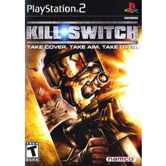 Game cover of 'Kill Switch' for PlayStation 2 with a soldier in a helmet and goggles.