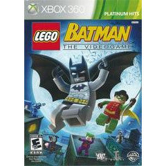 Cover of 'LEGO Batman: The Video Game' for Xbox 360, featuring LEGO Batman and Robin.