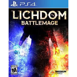 Game cover for 'Lichdom Battlemage' on PS4 with a dark background and character silhouettes.
