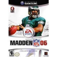 Madden NFL 06 video game cover for GameCube with a football player in a green jersey.