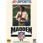 Vintage video game cover for 'Madden NFL 94' featuring a player holding a football.