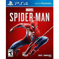 Marvel's Spider-Man game cover for PS4 on a red background