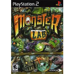 Monster Lab game cover for PlayStation 2 with colorful monsters and text.