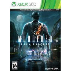 Video game cover for 'Murdered: Soul Suspect' on Xbox 360 with a dark, urban setting.