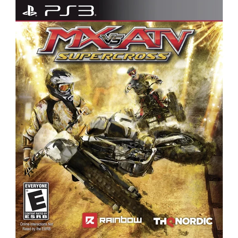 PS3 game cover of MX vs ATV Supercross with two riders on ATVs.