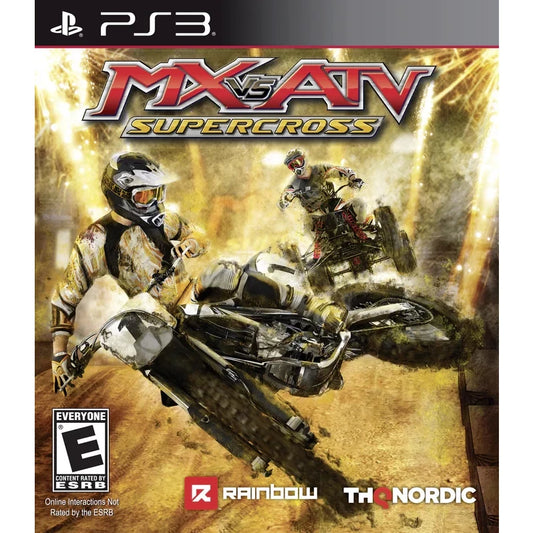 PS3 game cover of MX vs ATV Supercross with two riders on ATVs.