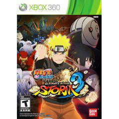 Xbox 360 game cover featuring a character from 'Naruto Shippuden' with colorful graphics.