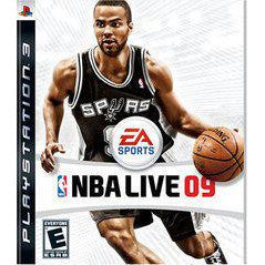 NBA Live 09 game cover for PlayStation 3 with a basketball player and EA Sports logo.