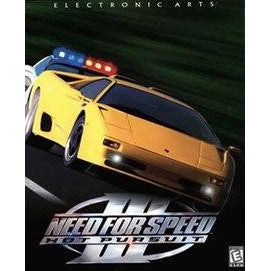 Cover of 'Need for Speed Hot Pursuit' game with a yellow car and police lights.