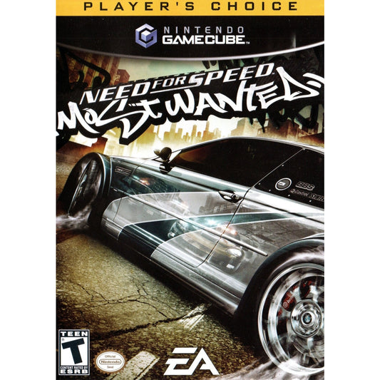 Cover of 'Need for Speed Most Wanted' for Nintendo GameCube with a car on a city street.