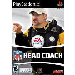 PlayStation 2 game cover for 'NFL Head Coach' featuring a coach in a cap and jacket.