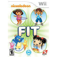 Nickelodeon Fit game cover for Wii with Dora the Explorer and friends.