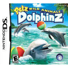 Game cover for 'Petz Wild Animals Dolphin Z' on Nintendo DS with dolphins and beach elements.