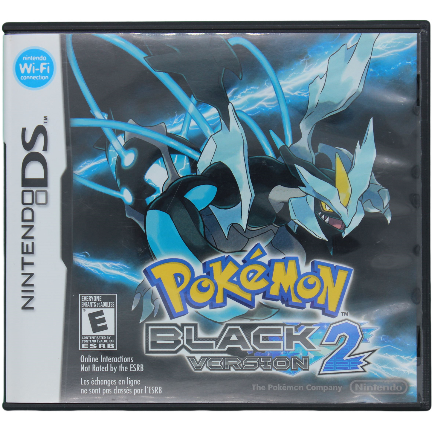 Pokémon Black Version 2 game case for Nintendo DS with Pokémon artwork on a black background