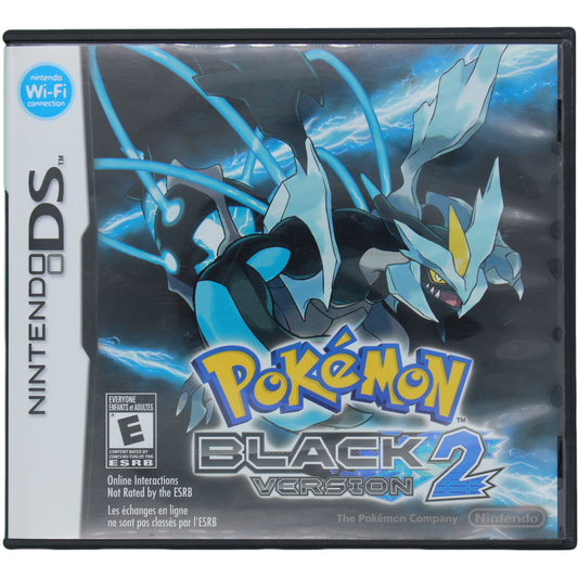 Pokémon Black Version 2 game case for Nintendo DS with Pokémon artwork on a black background
