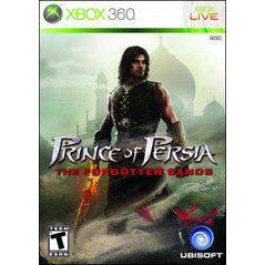 Game cover for 'Prince of Persia: The Forgotten Sands' on Xbox 360 with Ubisoft logo.