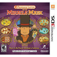 Video game cover for 'Professor Layton and the Miracle Mask' on Nintendo 3DS