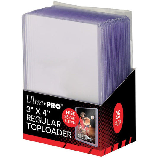 Ultra Pro 3" x 4" Regular Toploaders with Sleeves (25)