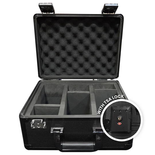 Black Aluminum Heavy Duty Graded Card Lockable Storage Box 3 Rows