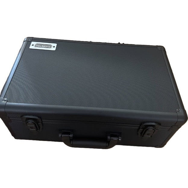 Black Aluminum Heavy Duty Graded Card Lockable Storage Box 4 Rows