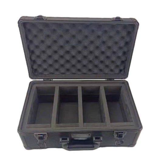 Black Aluminum Heavy Duty Graded Card Lockable Storage Box 4 Rows