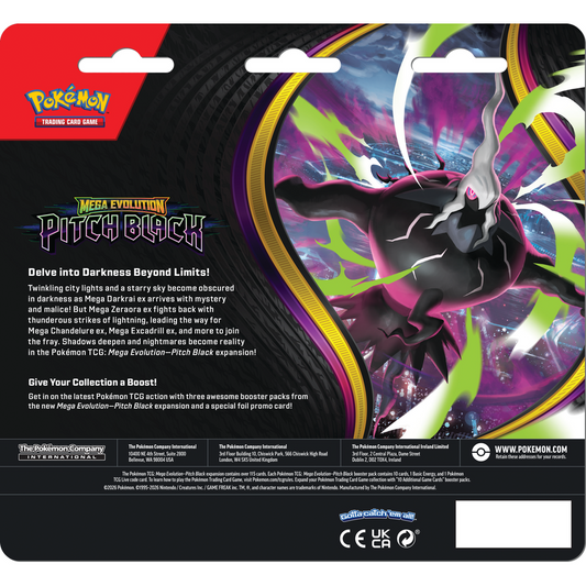 Pokemon TCG: Mega Evolution Pitch Black 3 Pack Blister