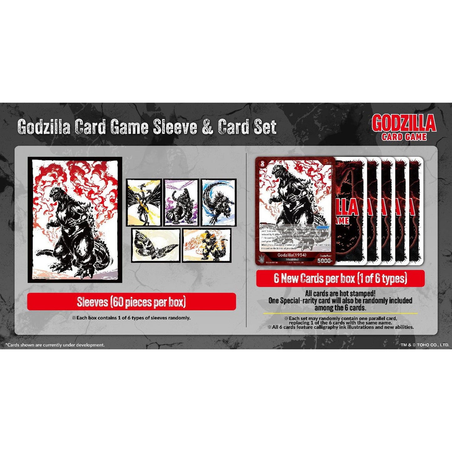 Godzilla Card Game Ink-Brushed Monster Rampage Sleeve & Card Set