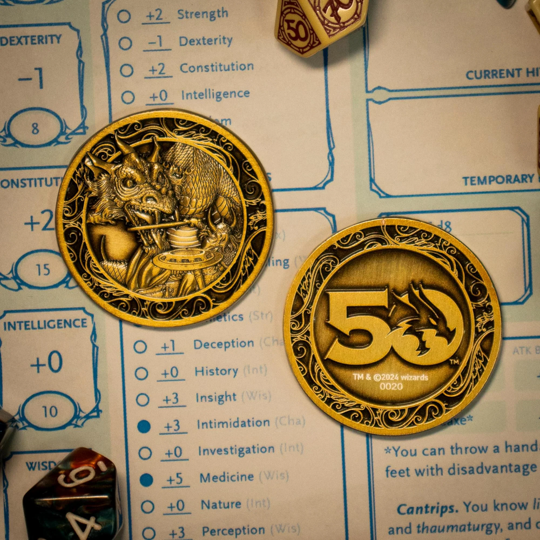 Dungeons & Dragons 50th Anniversary Antique Gold Coin Replica