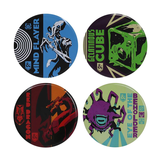 Dungeons & Dragons Monsters 4 Piece Metal Drink Coaster Set