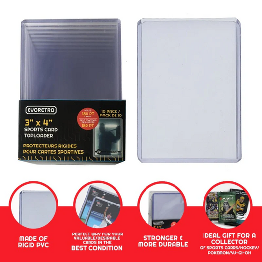 Evoretro 180pt 3x4" Toploaders (10 pack)