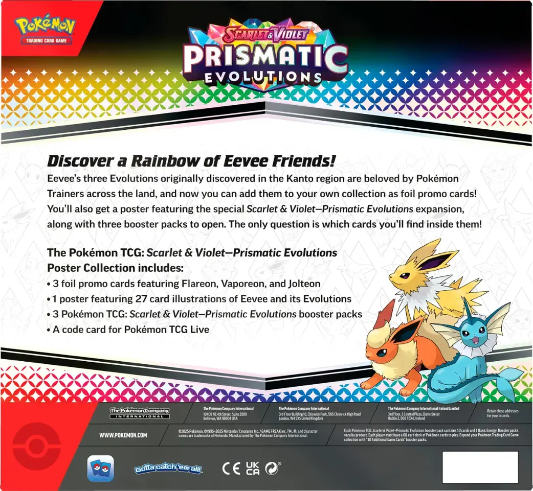 Pokemon TCG: Scarlet & Violet Prismatic Evolutions Poster Collection