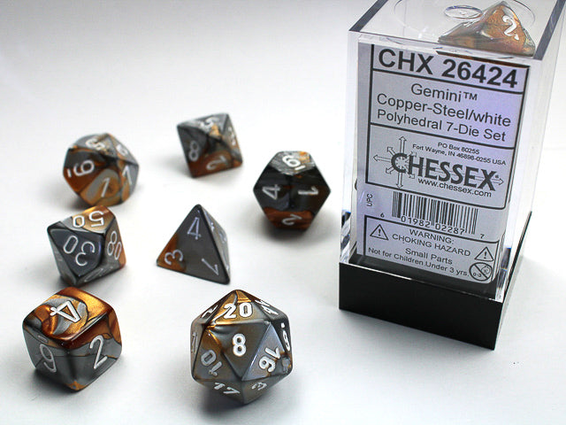 Chessex Gemini Polyhedral 7 Die Set (Various Colours)