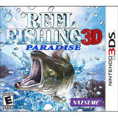 Nintendo 3DS game cover for 'Reel Fishing Paradise' with a large fish illustration.