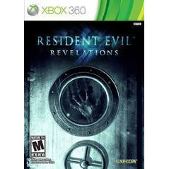 Cover of 'Resident Evil Revelations' for Xbox 360 with a handprint and lock design.